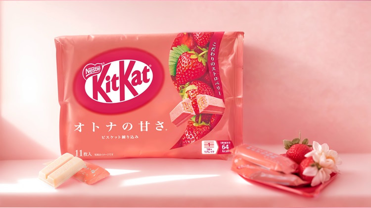 日本經典熱銷的「KitKat草莓威化」在台灣也吃得到！結合微酸清爽的口感與酥脆威化，層次豐富卻不膩口，絕對是草莓控不能錯過的必買清單！