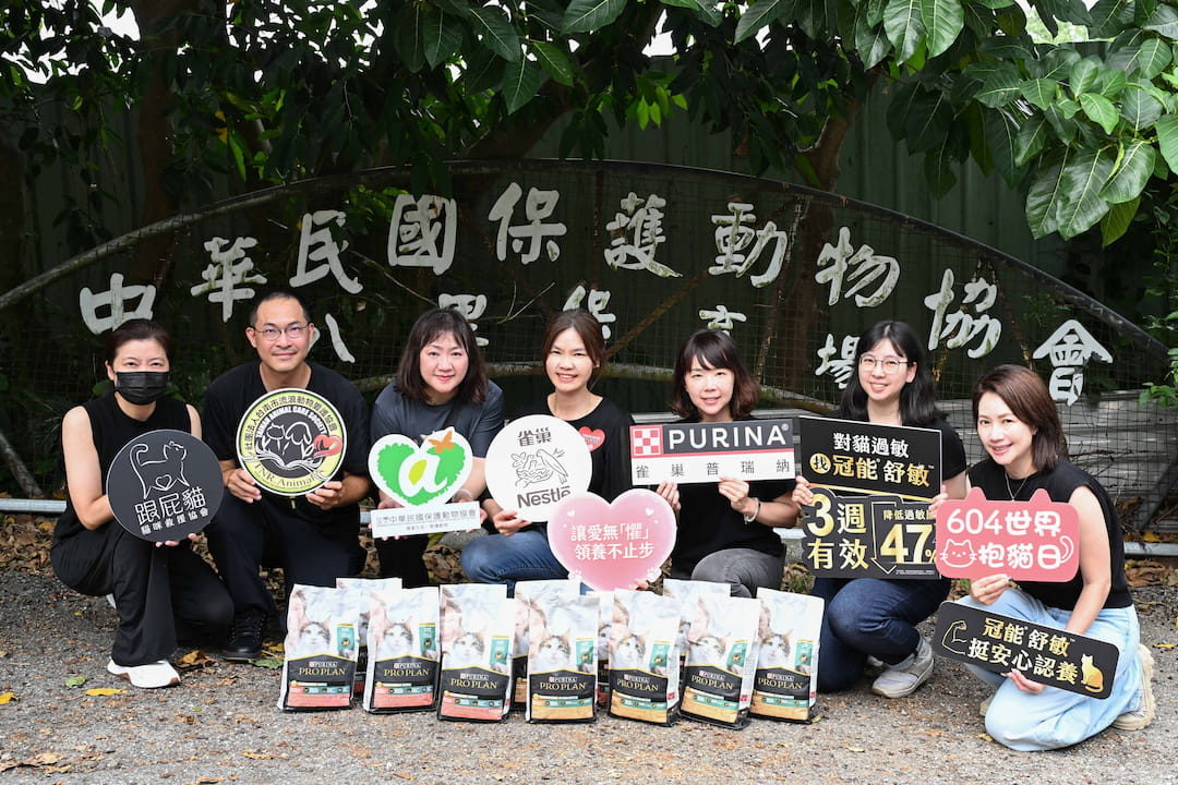 冠能響應世界抱貓日，串聯全臺北、中、南動保力量，捐贈逾7千公斤舒敏飼料，守護人寵共好。