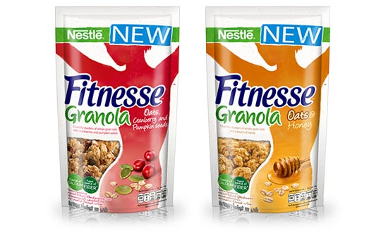 雀巢FITNESSE纖怡蔓越莓南瓜籽全穀燕麥早餐、雀巢FITNESSE纖怡蜂蜜燕麥全穀類早餐（300g，建議售價199元）。