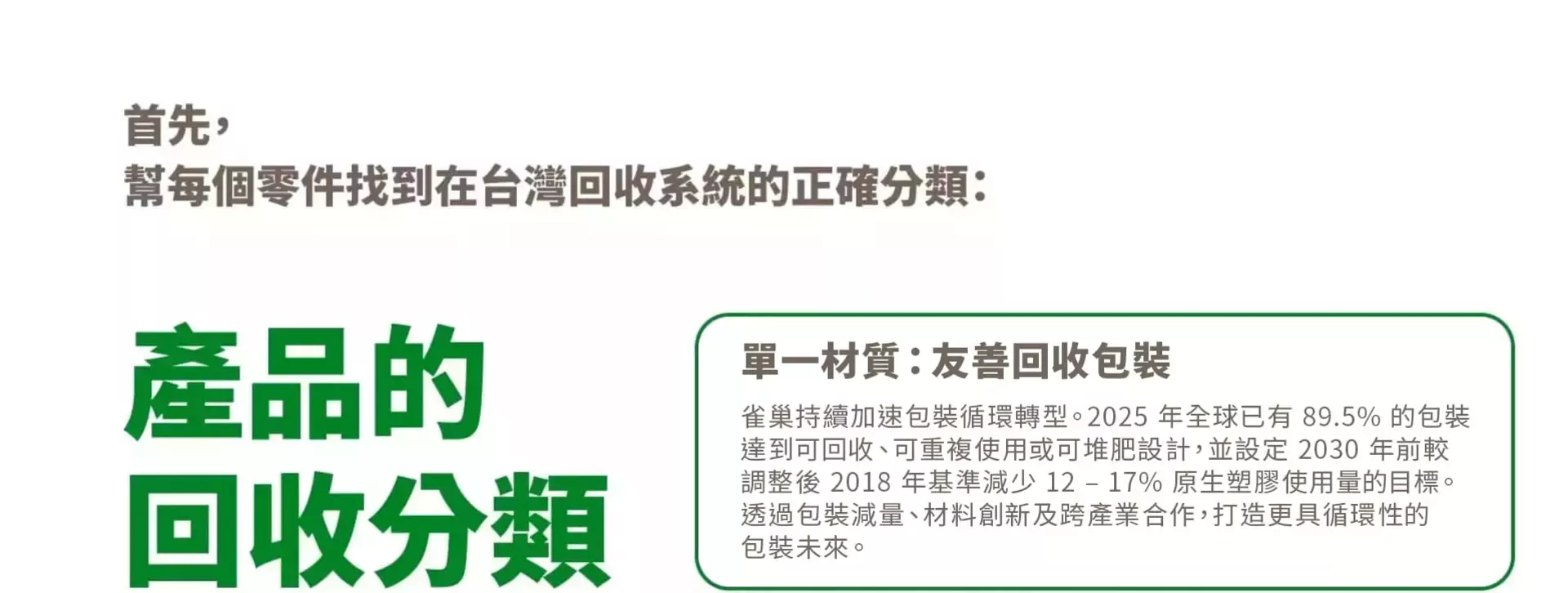 產品的回收分類