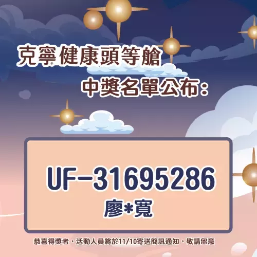 頭等艙抽獎公布名單